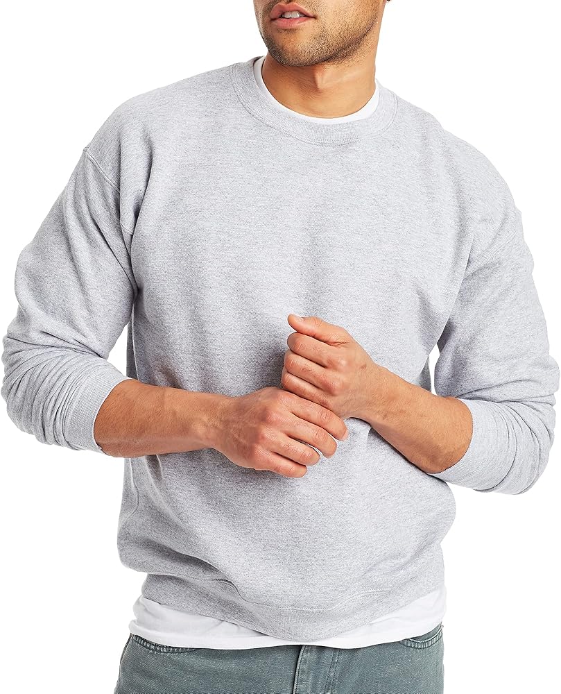 Hanes Men's Ecosmart Fleece Sweatshirt, Cotton-blend Pullover, Crewneck Sweatshirt for Men, 1 Or 2 Pack Available