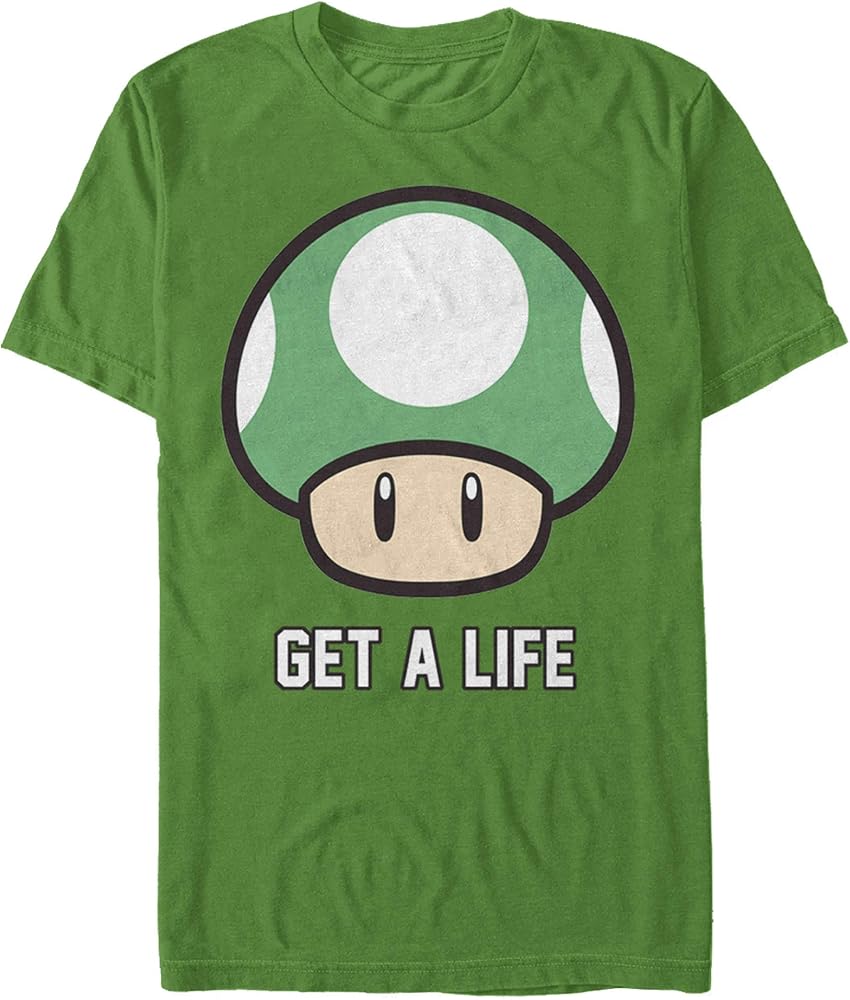 Nintendo Men's Super Mario 1-up Mushroom Get a Life T-Shirt