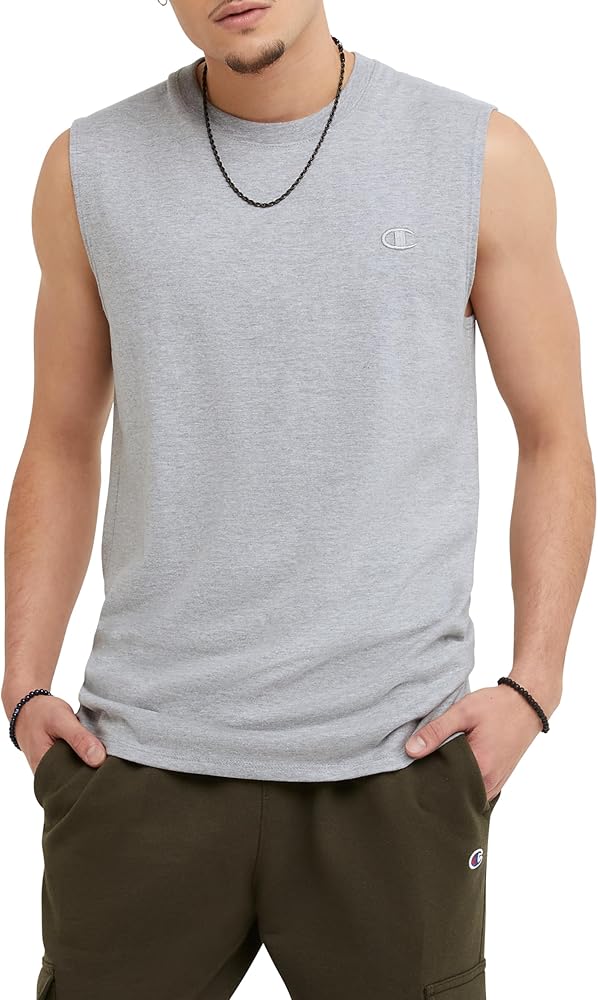 Champion Men'S Muscle T-Shirt, Sleeveless, Muscle Tank, Classic Muscle Tee Top For Men (Reg. Or Big & Tall)