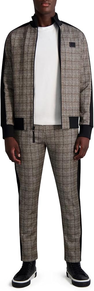 KARL LAGERFELD mens Plaid Track Jacket