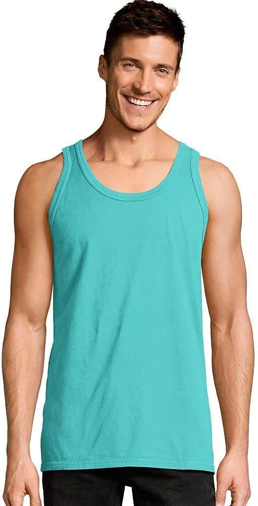 Hanes Men's ComfortWash Garment Dyed Sleeveless Tank Top (Mint - 2XL)