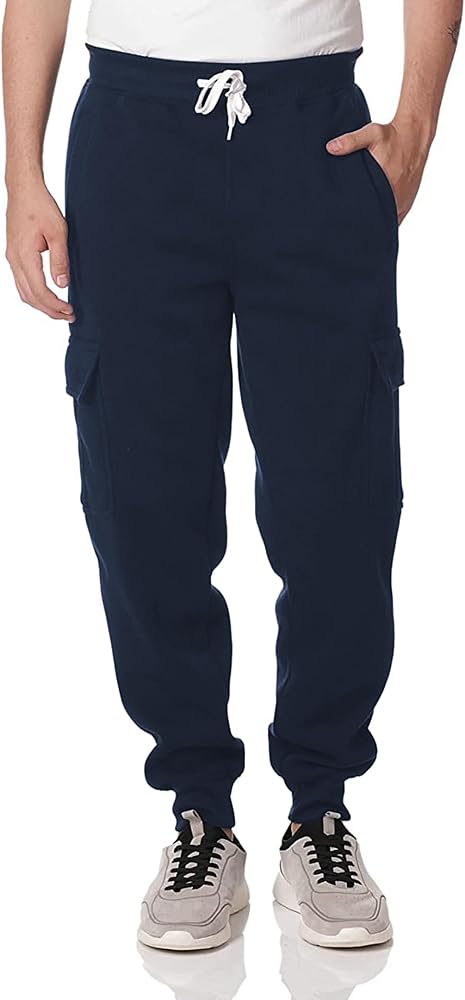 Southpole Men's Active Fleece & Tech Woven Cargo Jogger Pants