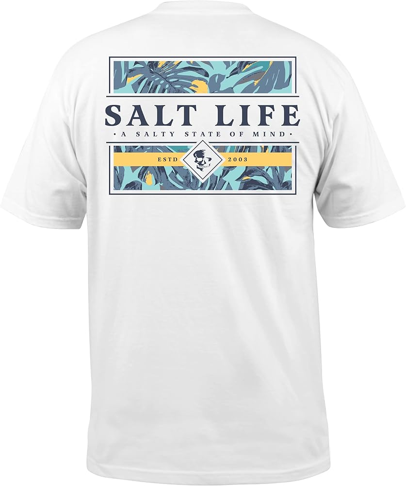 Salt Life Lounge Life Short Sleeve Classic Fit Shirt, White, Medium