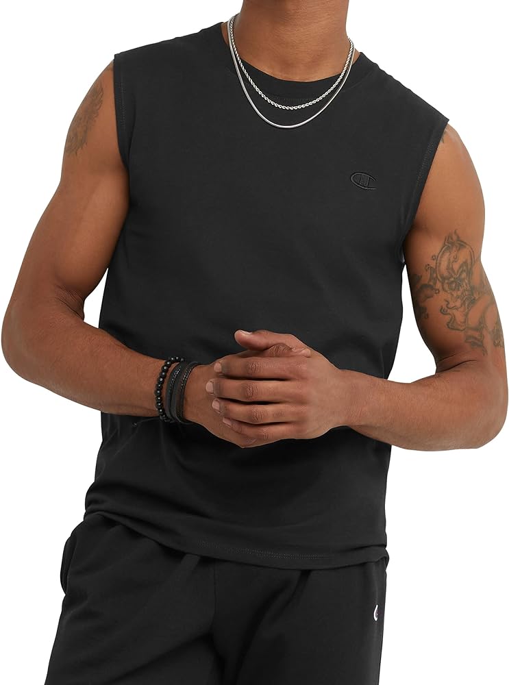 Champion Men'S Muscle T-Shirt, Sleeveless, Muscle Tank, Classic Muscle Tee Top For Men (Reg. Or Big & Tall)