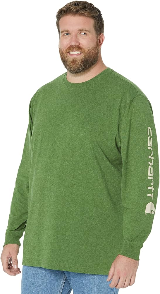 Carhartt Men's Loose Fit Heavyweight Long-Sleeve Logo Sleeve Graphic T-Shirt