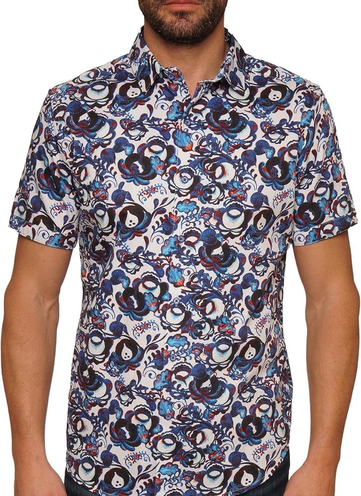 Robert Graham Men's Edmund Short Sleeve Woven Button Down Shirt