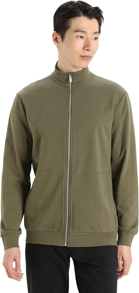 Icebreaker Men's Central Long Sleeve Full-zip Casual Wool Lounge Sweatshirt