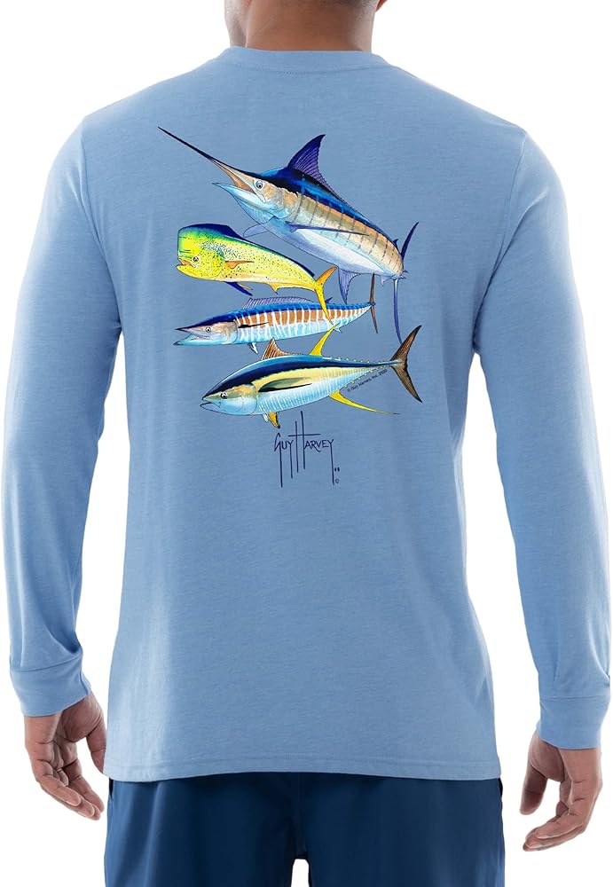 Guy Harvey Men’s Offshore Fish Collection Long Sleeve T-Shirt