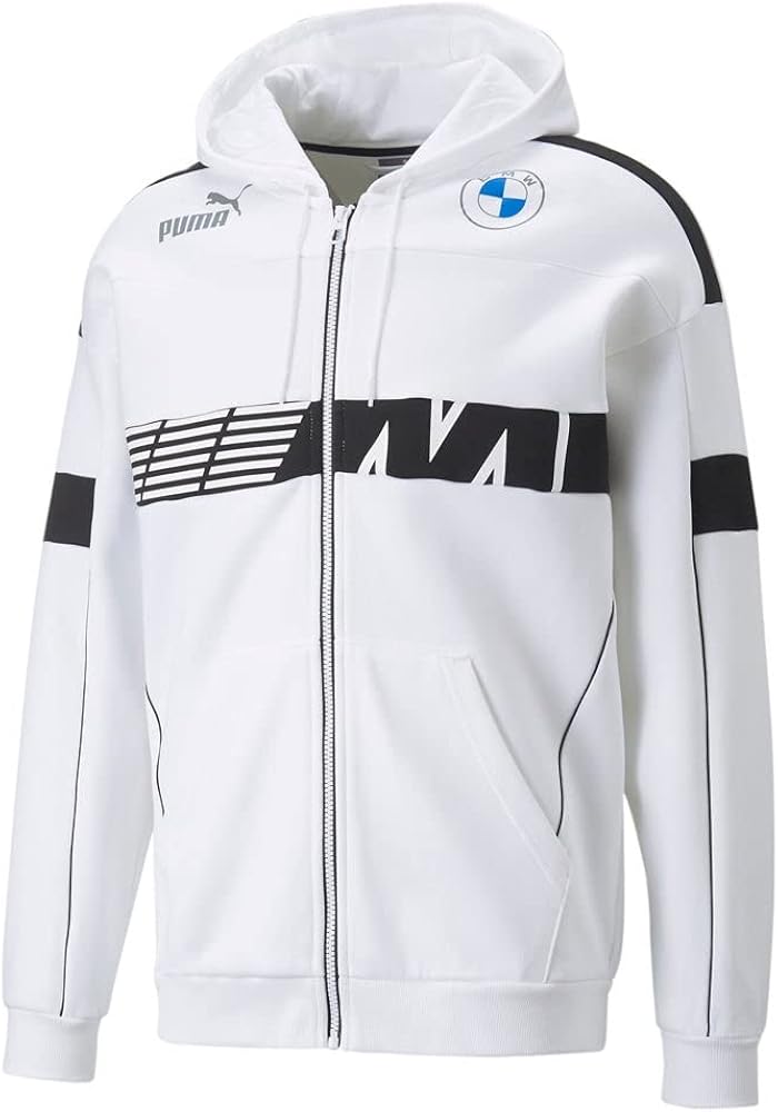 PUMA Mens Bmw Mms Sds Sweat Jacket Coats Jackets Outerwear Casual Pockets - White - Size S