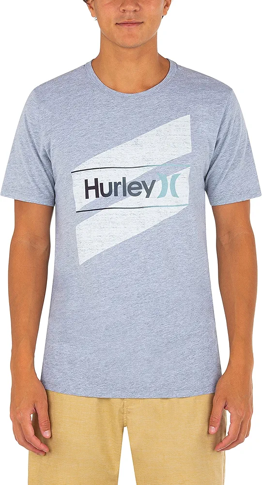 Hurley mens Icon Slash Gradient T-shirt T Shirt, Heather Grey, Medium US