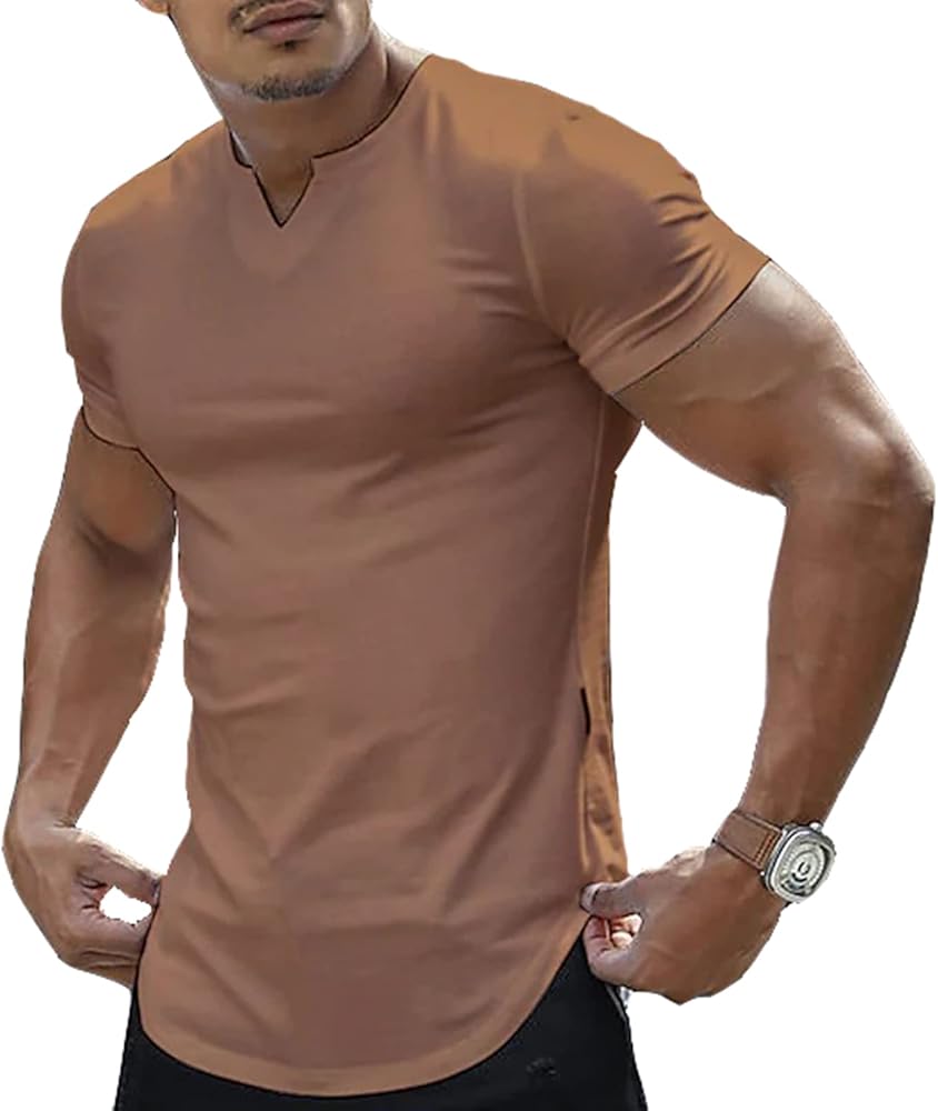 Men’s Short Sleeve T-Shirts Casual Regular Fit V Neck Fashion Sport Basic Tee Shirts Top