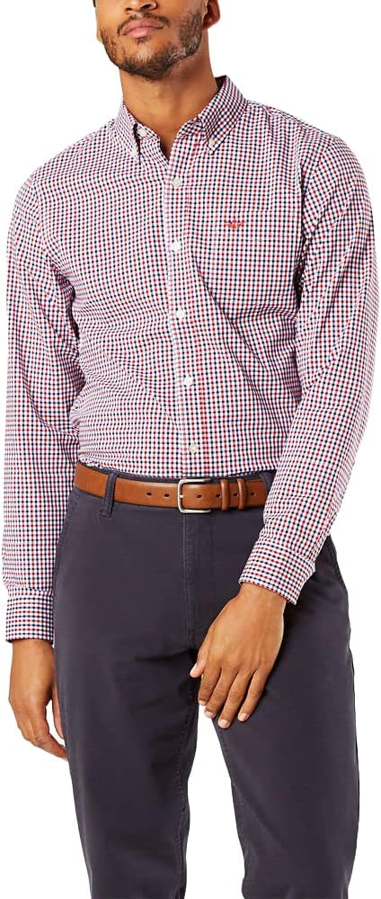 Dockers Men's Classic Fit Long Sleeve Signature Comfort Flex Shirt (Standard and Big & Tall)