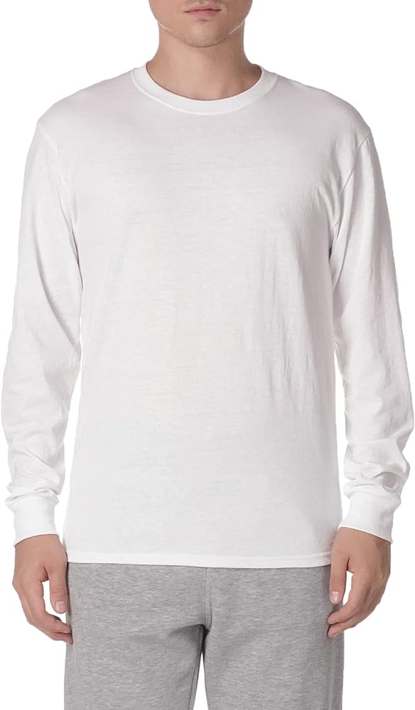 Jerzees Men's Dri-Power Cotton Blend Long Sleeve Tees, Moisture Wicking, Odor Protection, UPF 30+, Sizes S-3x