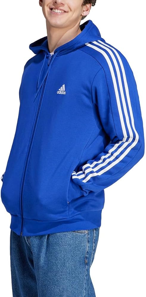 adidas Men's Essentials Fleece 3-Stripes Full-Zip