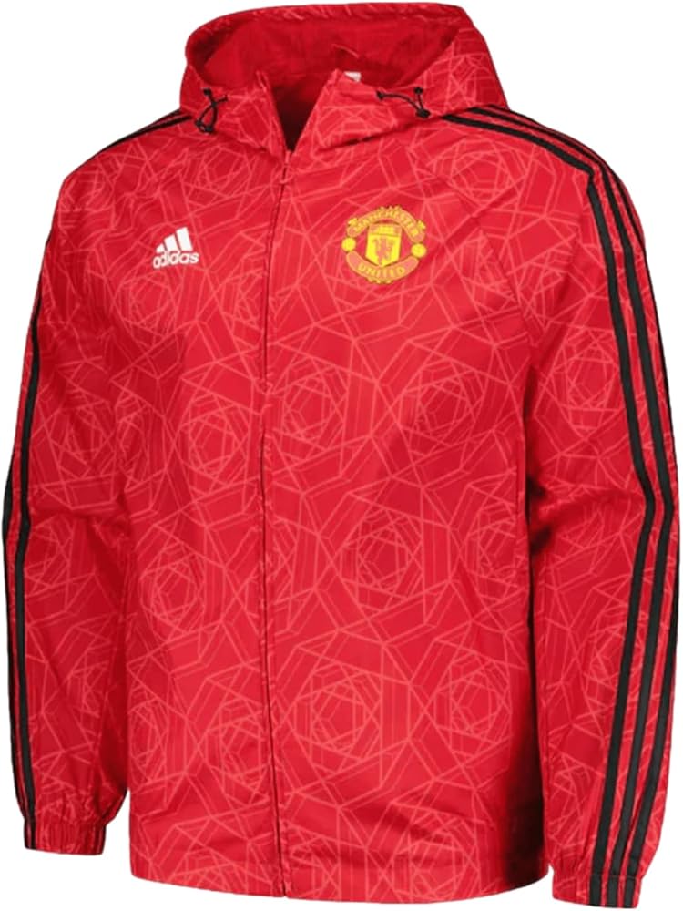 adidas Manchester United DNA Windbreaker Jacket - Lightweight and Stylish with Club Badge, 100% Recycled Materials