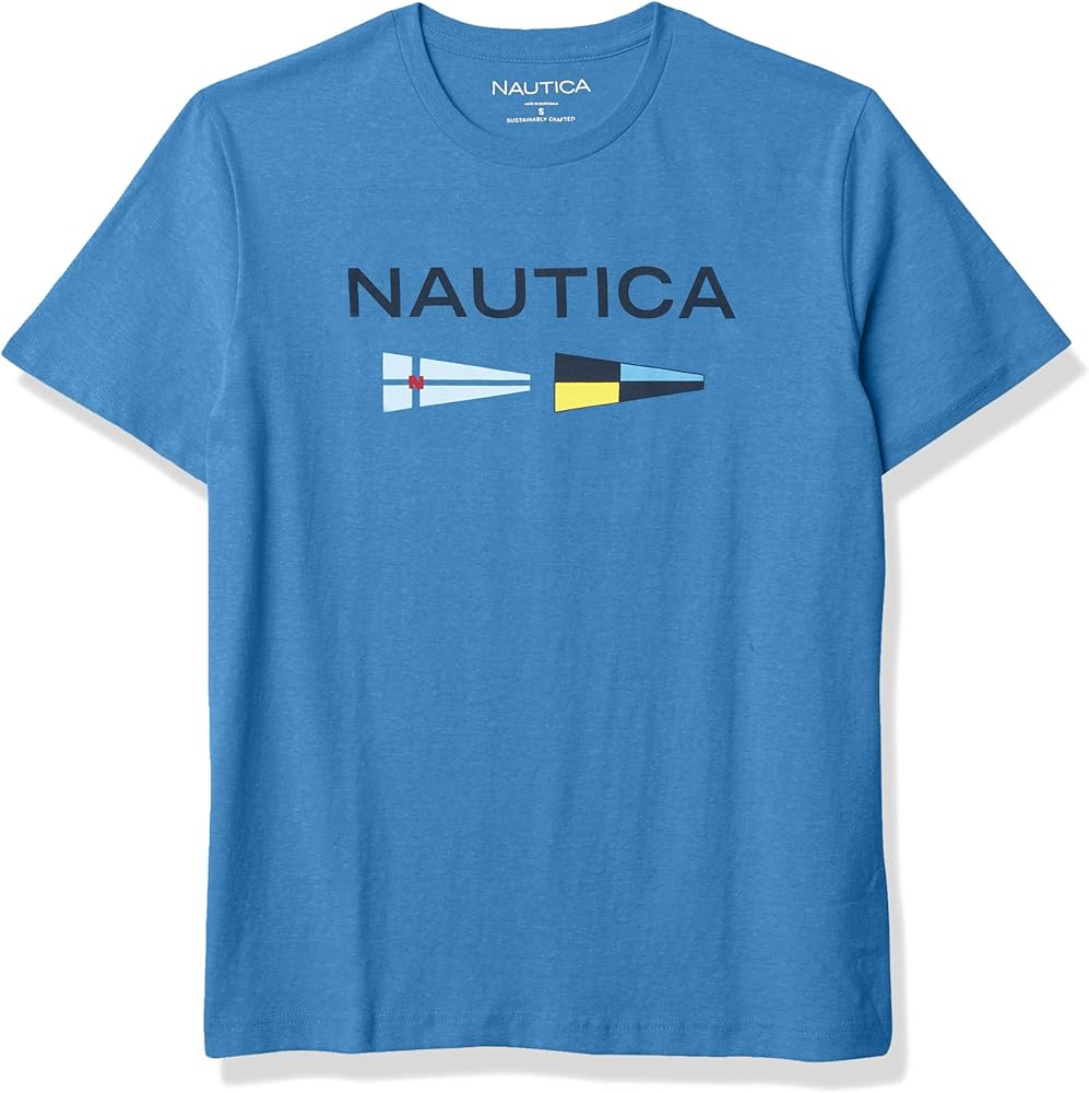 Nautica Men's Sustainably Crafted Logo Signal Flag Graphic T-Shirt