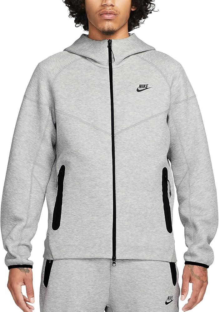 Nike Sportswear Tech Fleece Windrunner Men's Full-Zip Hoodie (DK GREY HEATHER/BLACK, FB7921-063) Size 4X-Large