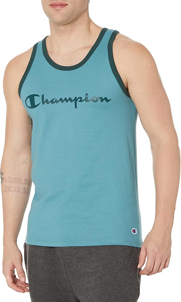 Champion Men's Classic Jersey Tank, Script Logo