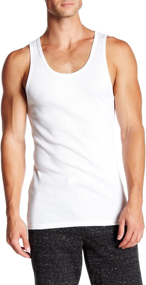 Calvin Klein Men`s Classic Ribbed Tank 3-Pack (White(NM9070X-100)/White/White, X-Large)