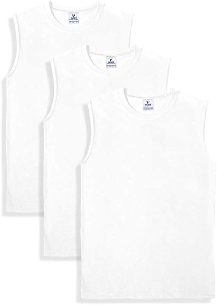 Yazbek Men's Heavy Weight (5.9-Ounce) Crew Neck Sleeveless Muscle T-Shirt (3-Pack)