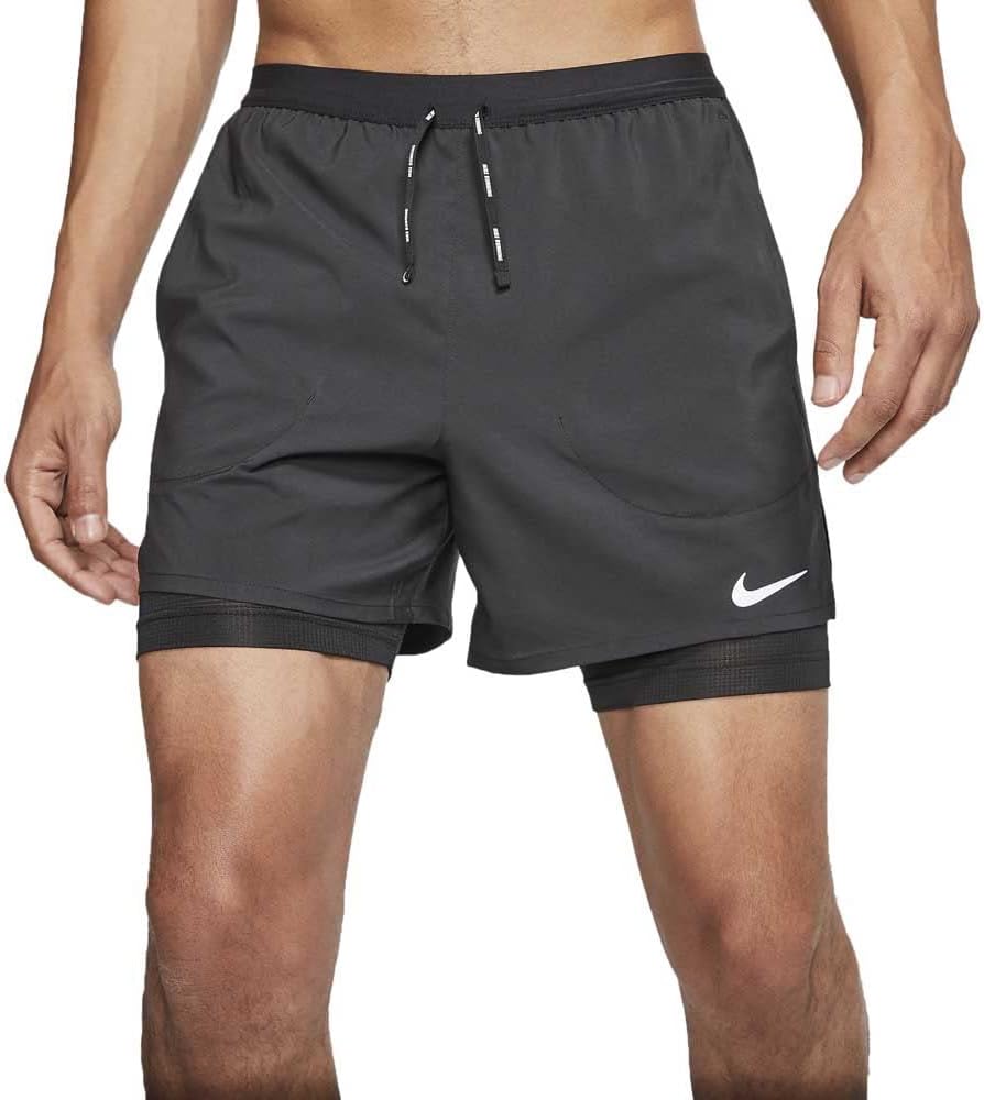 Nike Men's 5" 2-in-1 Running Shorts Flex Stride (Black/Black, Small)