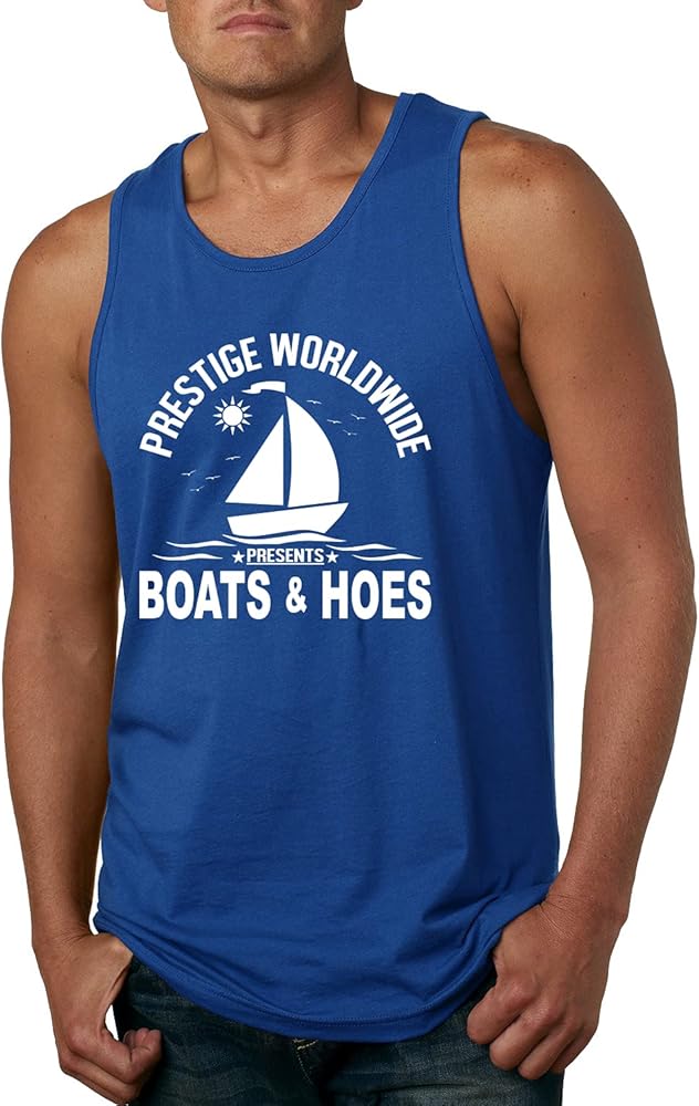 Prestige Worldwide Funny Boats and Hoes Pop Culture Mens Graphic Tank Top