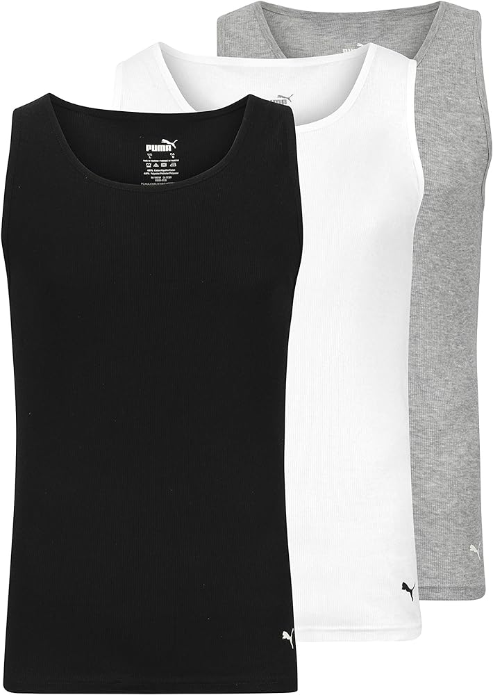 Puma Men's 3 Pack Ribbed Tank Tops