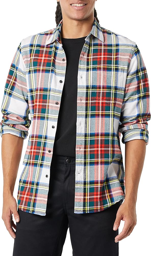 Amazon Essentials Men's Slim-Fit Long-Sleeve Plaid Flannel Shirt (Limited Edition Discontinued Colors