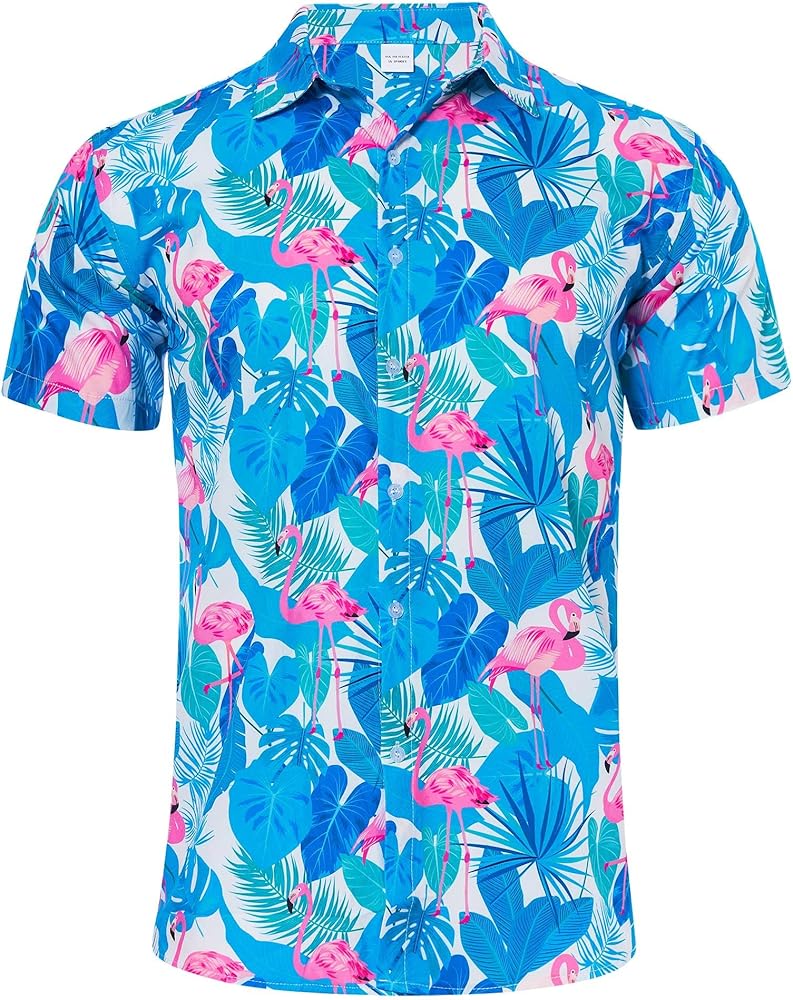 Goodstoworld Men's Novelty Hawaiian Button Down Shirts