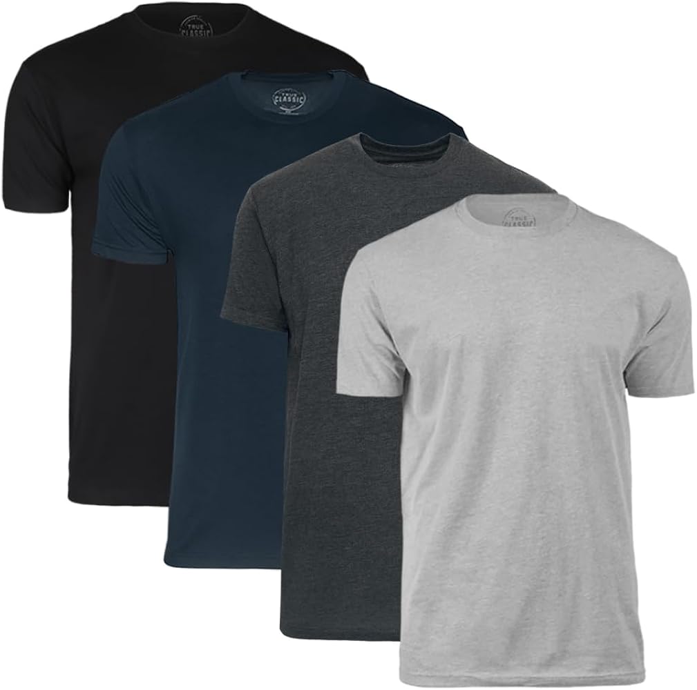 True Classic 4 Pack, Men's Short Sleeve Crew Neck T-Shirt, S - 4XL