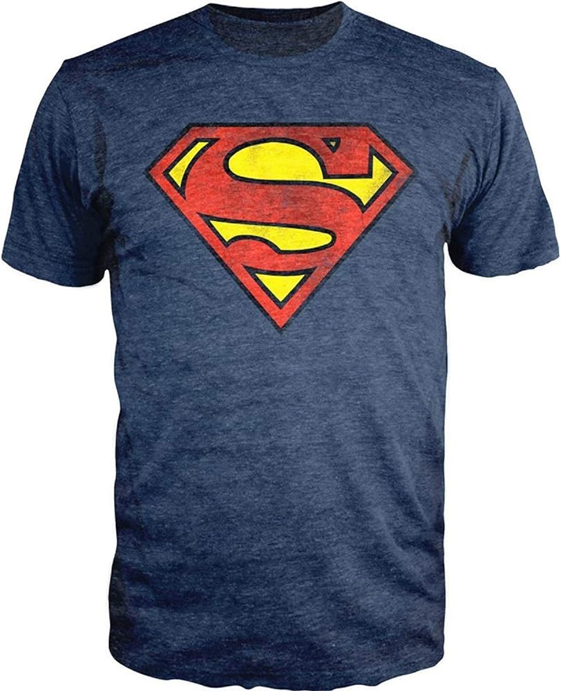 DC Comics Superman Men's Man of Steel Distressed Logo Adult Graphic Print T-Shirt