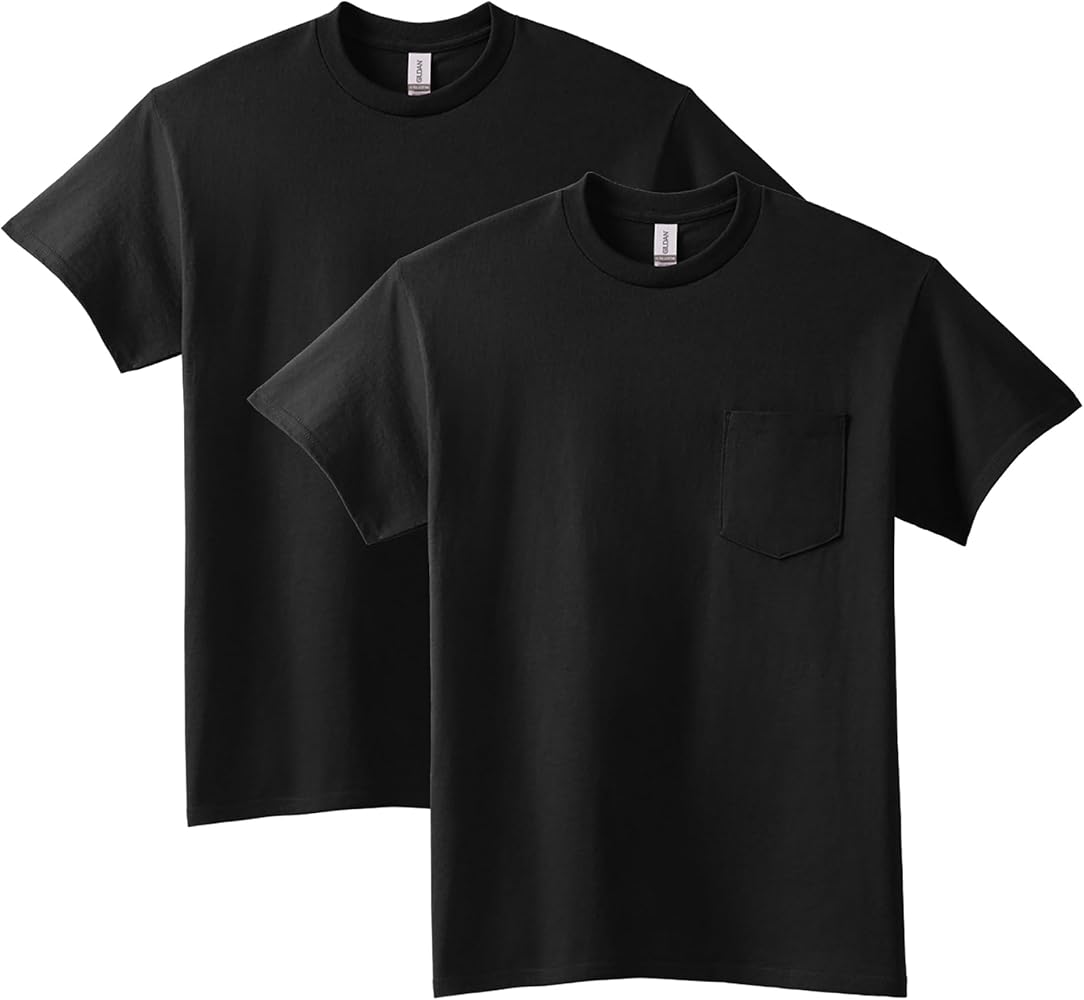 Gildan Unisex-Adult Ultra Cotton T-Shirt With Pocket, Style G2300, 2-Pack