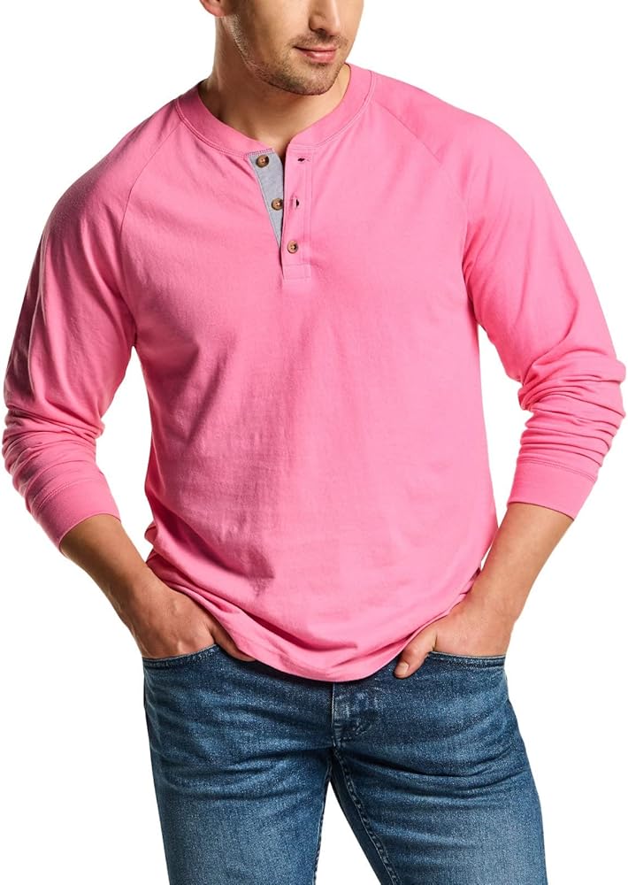 TSLA Men's Long Sleeve Shirts, Dynamic Casual Soft Cotton T-Shirts, Cool Dry Outdoor Work Shirt