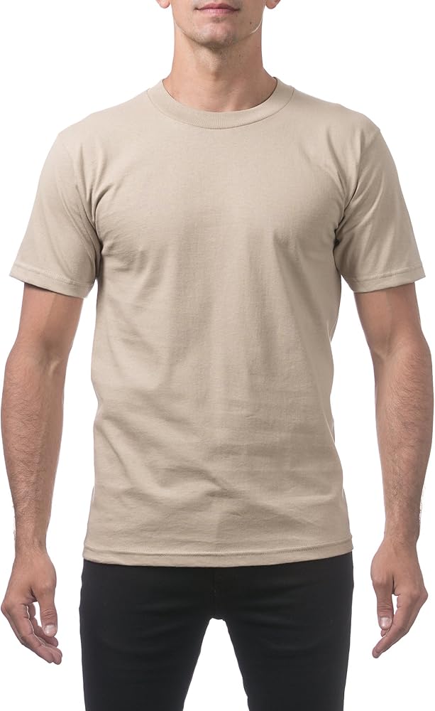 Pro Club Men's Comfort Cotton Short Sleeve T-Shirt, Khaki, X-Large