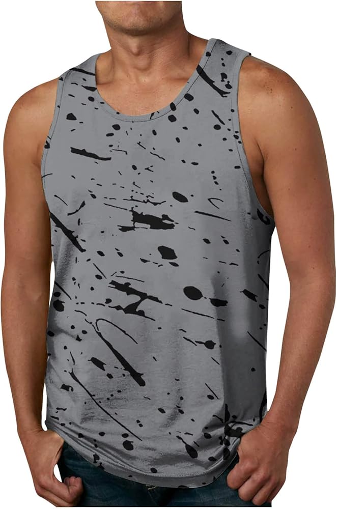 Lastesso Big and Tall Tank Tops for Men Sleeveless Workout Summer Shirts Tops Workout Gym Loose Fit Round Neck Muscle Tees