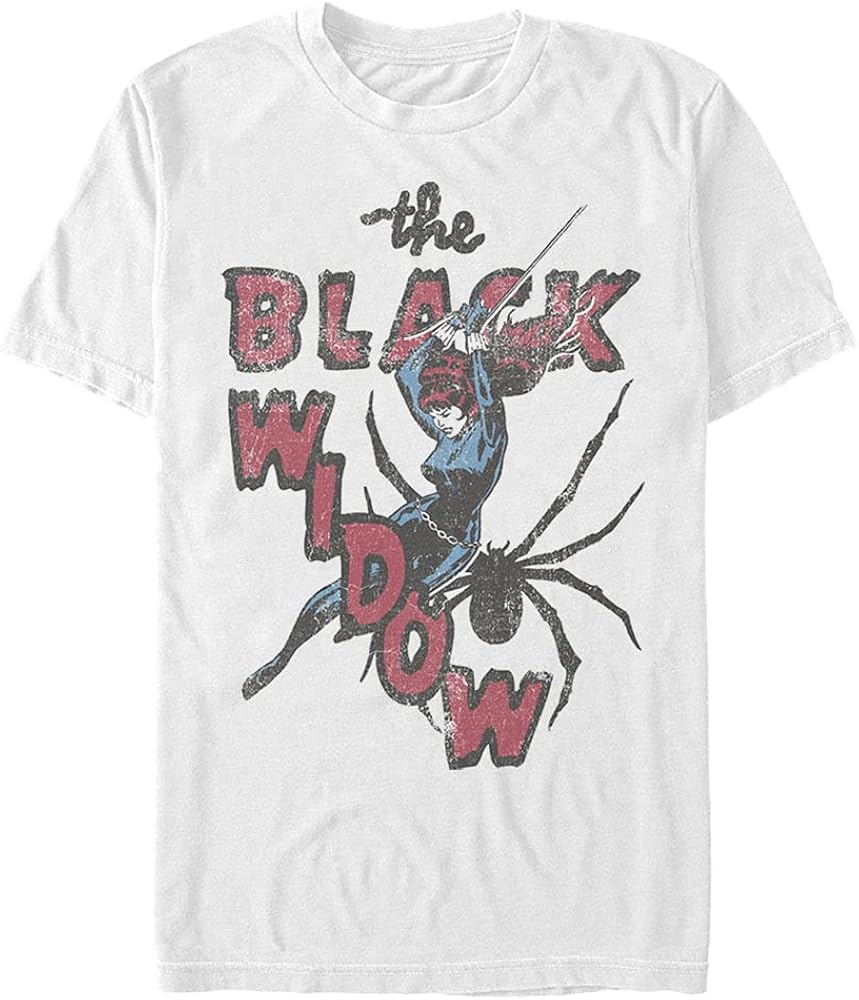 Marvel Men's Universe Thrifted Black Widow T-Shirt