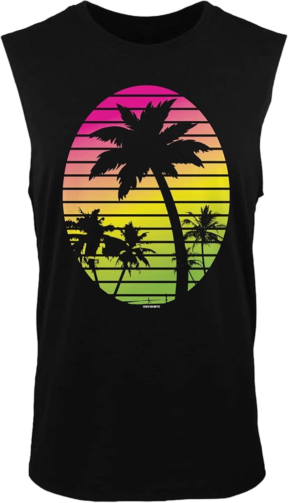 Palm Tree Scene - Vacation Tropical Men's Sleeveless Shirt