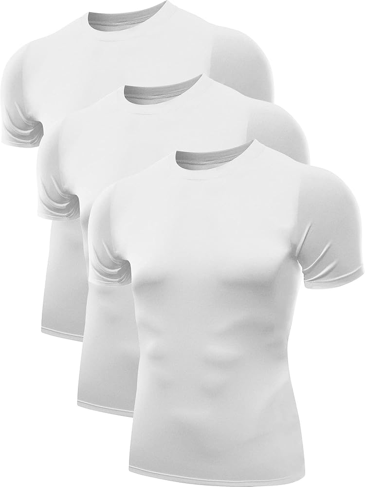 NELEUS Men's 3 Pack Athletic Compression Base Layer Workout Shirt