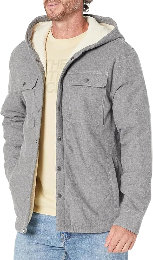 THE NORTH FACE Men's Lined Hooded Campshire Shirt (US, Alpha, XX-Large, Regular, Regular, Tnf Medium Grey Heather)