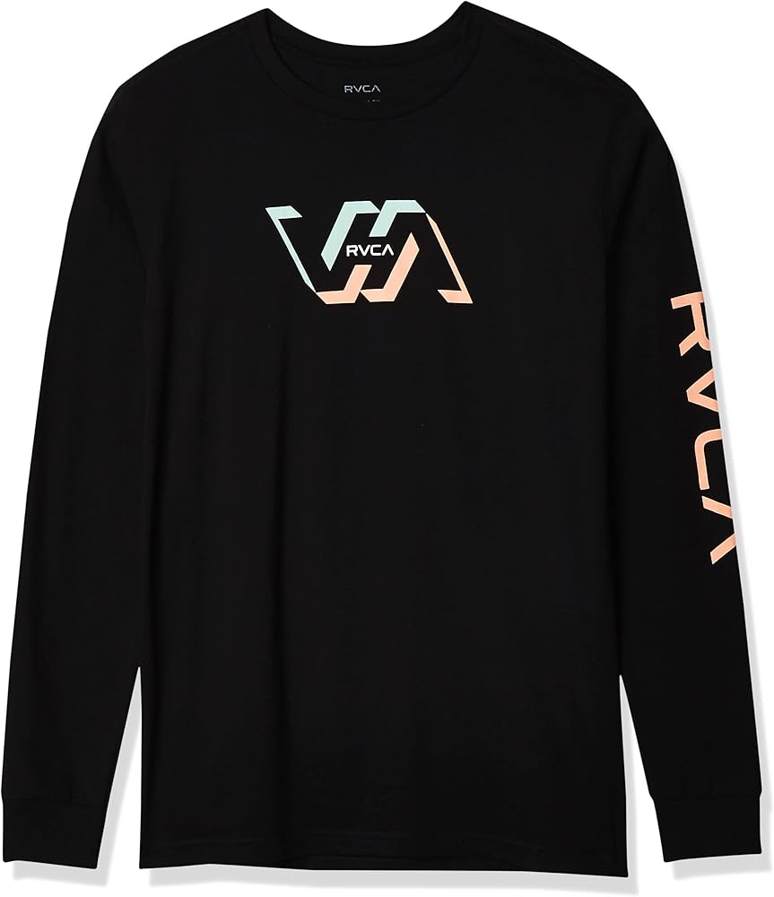 RVCA Men's Graphic Long Sleeve Crew Neck Tee Shirt