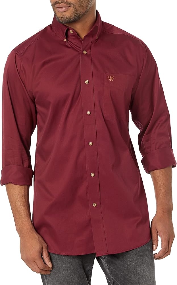 ARIAT Men's Solid Twill Fitted Shirt