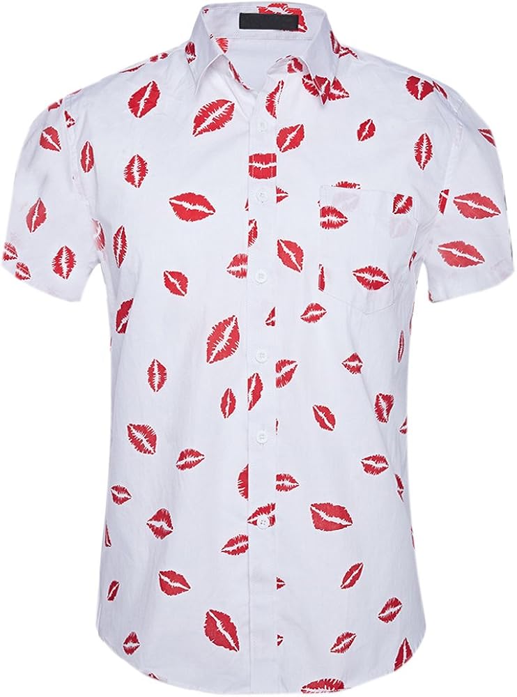 Men's Premium Print Casual Shirt Short Sleeve Cotton Shirts