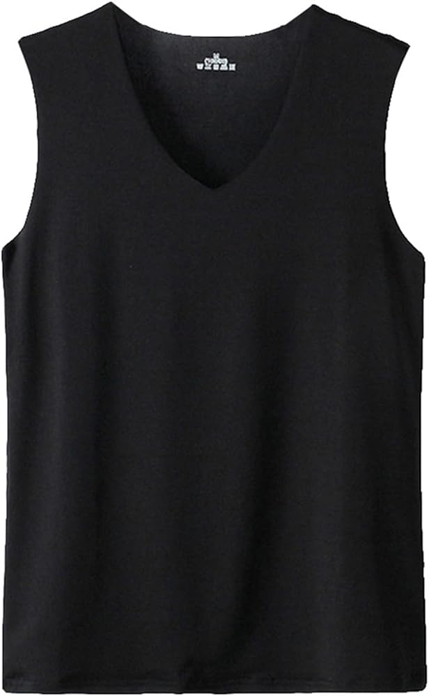 Men's Tank Top Summer Ice Silk Traceless Thin Breathable Color V-Neck Sleeveless Top Workout Shirts