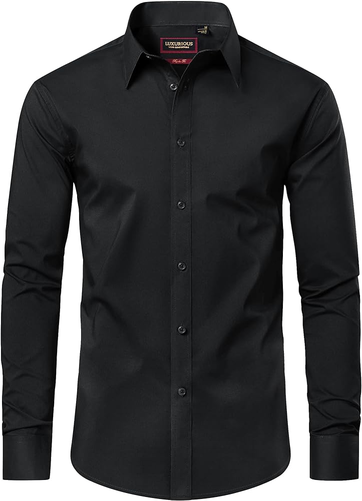 Mens Dress Shirts Long Sleeve Dress Shirts for Men Cotton Button Down Shirt Regular Big and Tall Dress Shirts