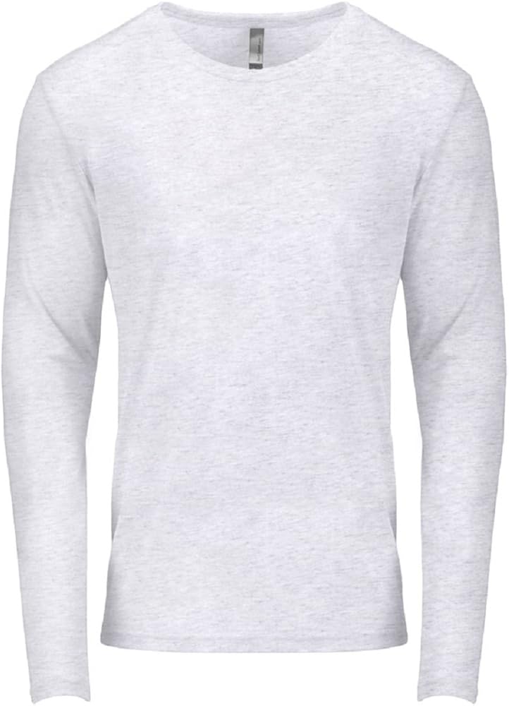 Next Level Men's Performance Blended Long Sleeve Jersey, Medium, Heather White