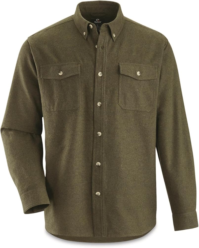 Guide Gear Men's Button Up Shirt Long Sleeve Chamois Cotton for Work Or Casual