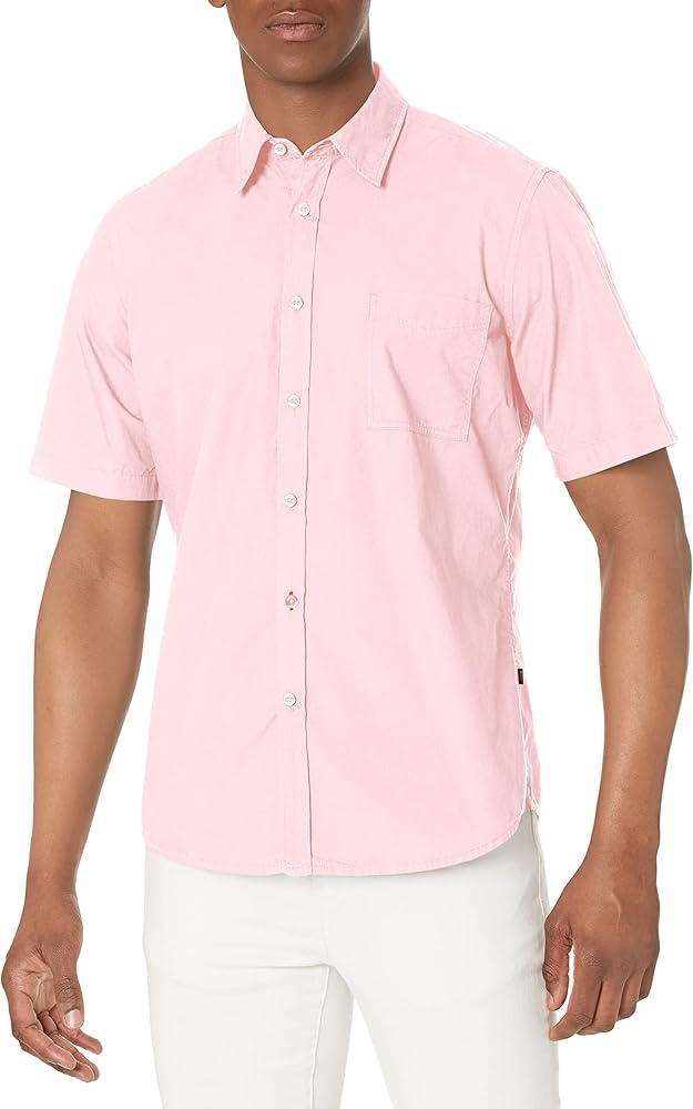 BOSS Men's Regular Fit Short-Sleeve Cotton Button Down Shirt