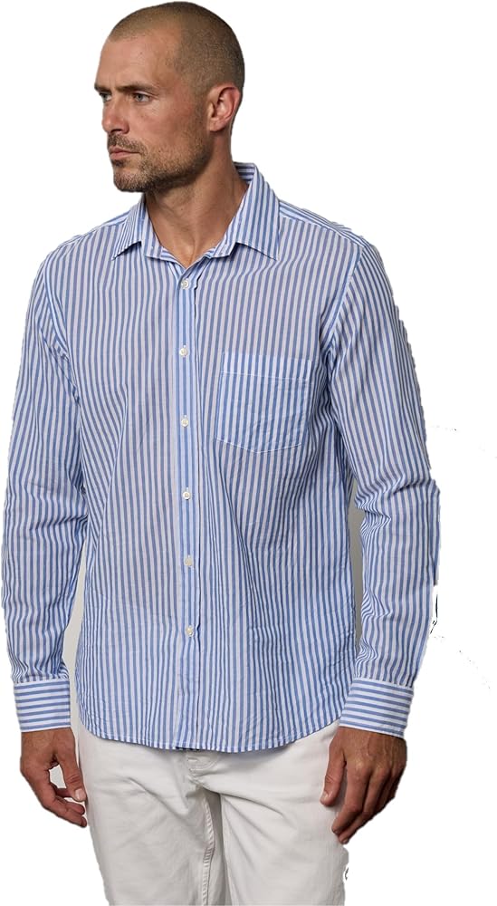 Velvet by Graham & Spencer Men's CABE Long Sleeve Striped Button Down Woven Shirt