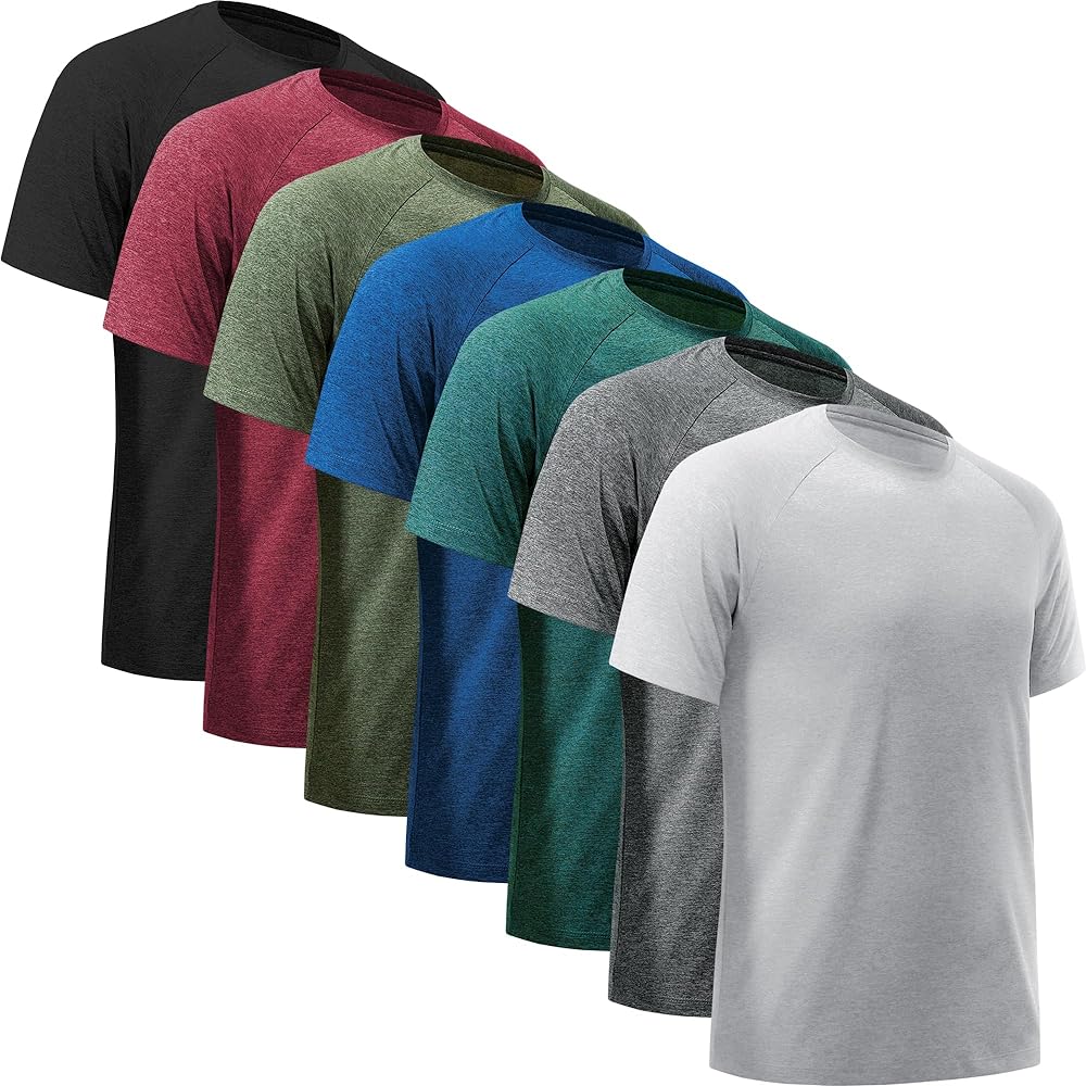 Men's Workout Shirts Moisture Wicking Athletic Shirts for Men Quick Dry Active Men's Gym T Shirts