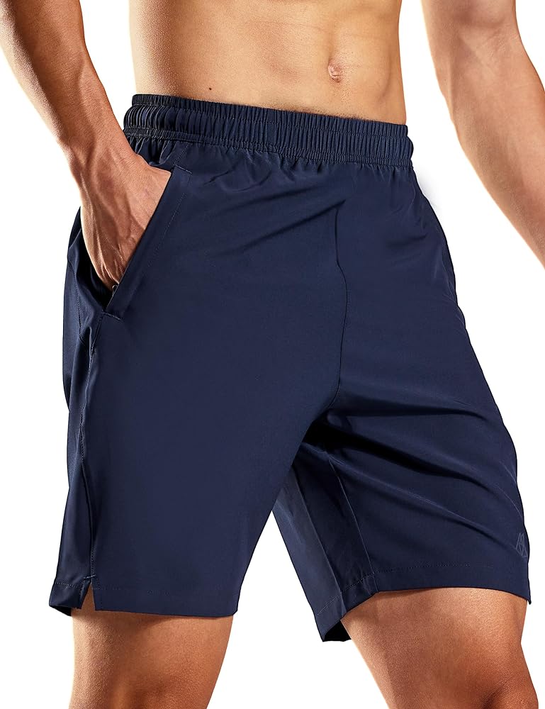 Haimont 7 Inch Athletic Running Shorts Men Dry Fit Lightweight Workout Shorts with Zipper Pockets No Liner, Quick Dry